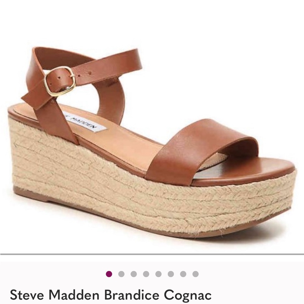 Steve Madden Brandice Cognac Tan Platform Sandals size 7.5